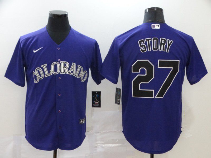 Men Colorado Rockies #27 Story Purple Game 2024 Nike MLB Jersey style 1->colorado rockies->MLB Jersey